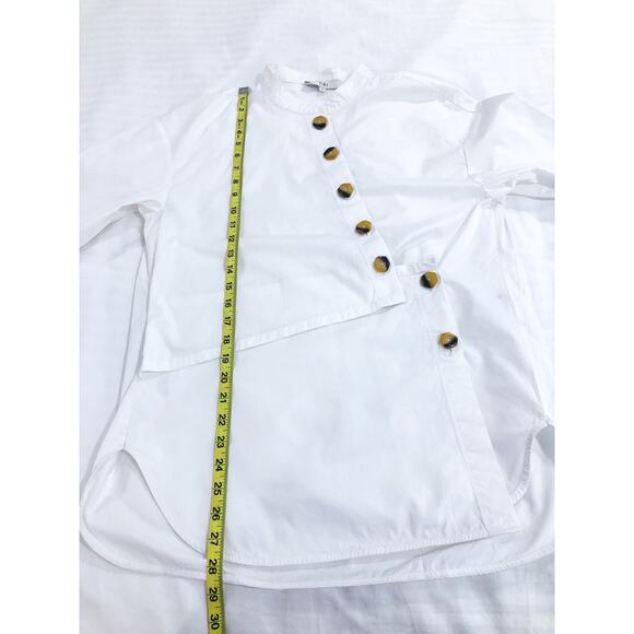 Tibi Asymmetrical Cotton Button Up Shirt - Picture 9 of 11